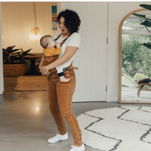 The Mumsie Caramella Stretch Corduroy Overalls, Size Large Maternity Baby Wear - Picture 2 of 14